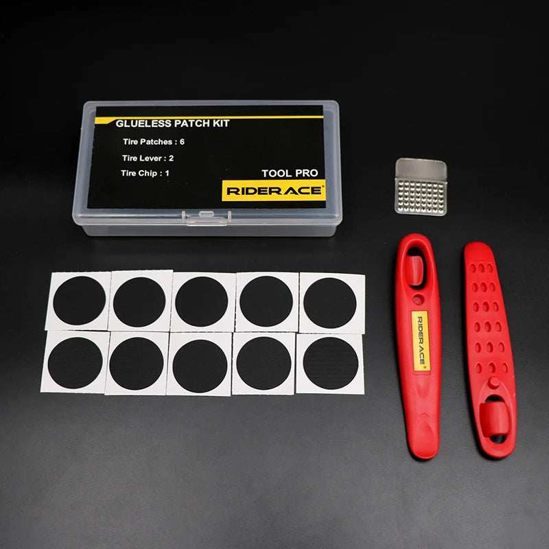 Bicycle Glueless Chip Patches Kit – Quick & Easy Tire Repair for MTB & Road Bikes