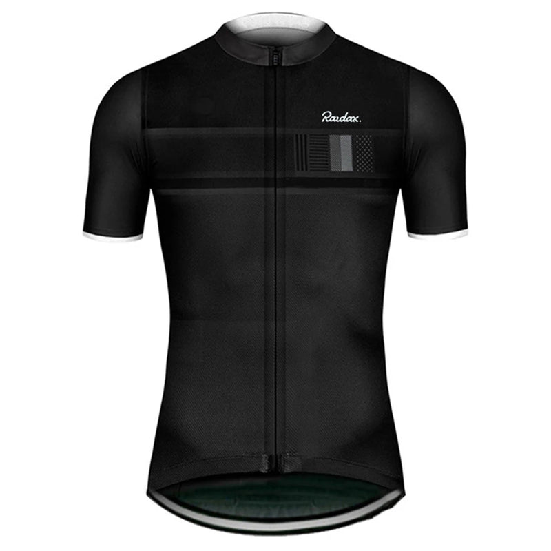 Raudax Classic Black Cycling Jersey – Breathable & Performance-Ready