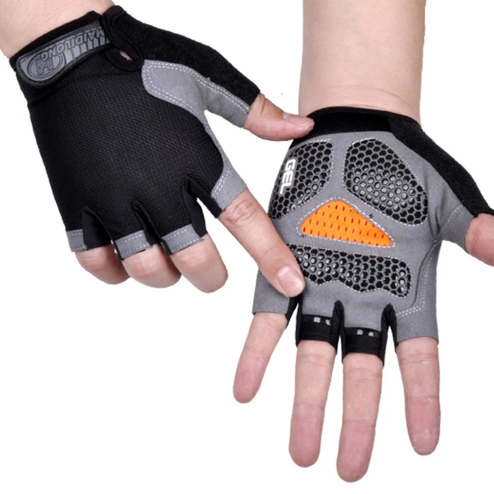 Loogdeel Half-Finger Cycling Gloves – Breathable, Anti-Slip, and Shockproof Sports Gloves for Men & Women