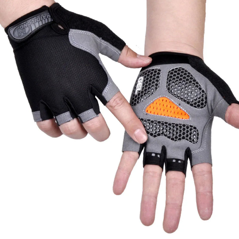 Loogdeel Half-Finger Cycling Gloves – Breathable, Anti-Slip, and Shockproof Sports Gloves for Men & Women
