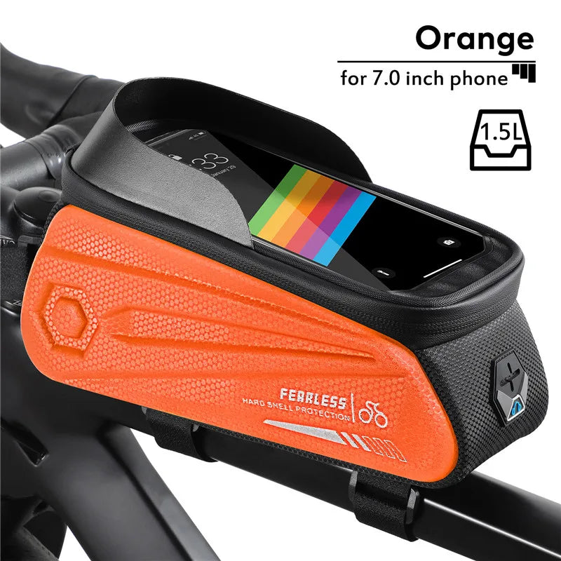 WEST BIKING Waterproof Bicycle Phone Bag – Sensitive Touchscreen Front Frame Bag for MTB & Road Bikes