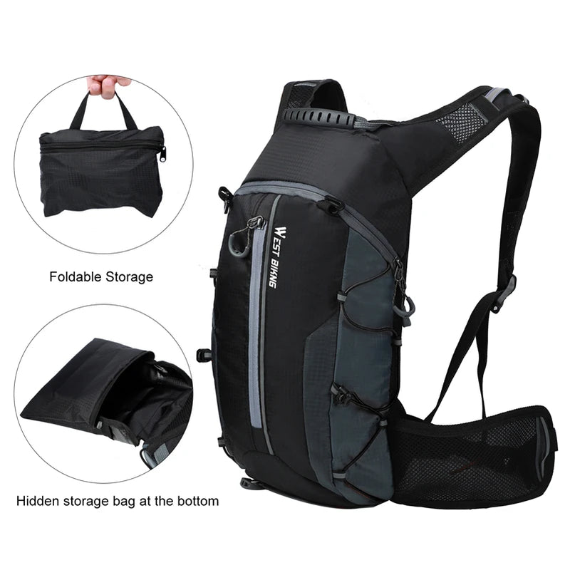 WEST BIKING Lightweight Cycling Backpack – 10L/15L Water-Resistant, Breathable & Multi-Purpose for Outdoor Sports