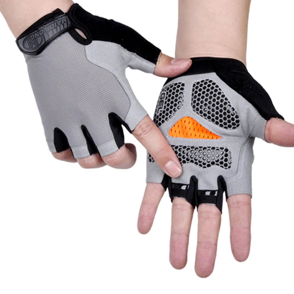 Loogdeel Half-Finger Cycling Gloves – Breathable, Anti-Slip, and Shockproof Sports Gloves for Men & Women