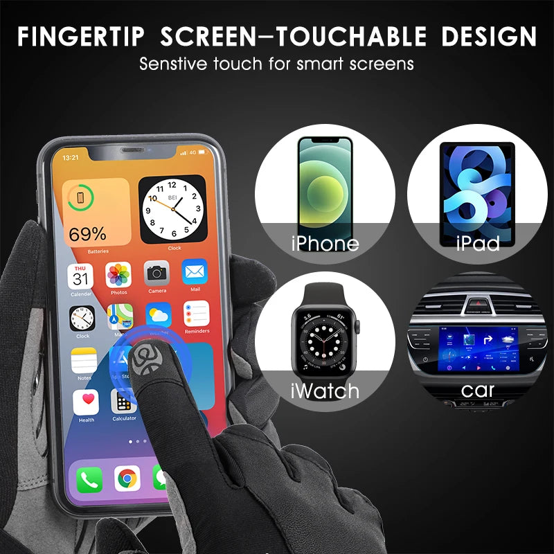 WEST BIKING Shockproof Full-Finger Cycling Gloves – Breathable, Touchscreen & Anti-Slip for MTB & Road Biking