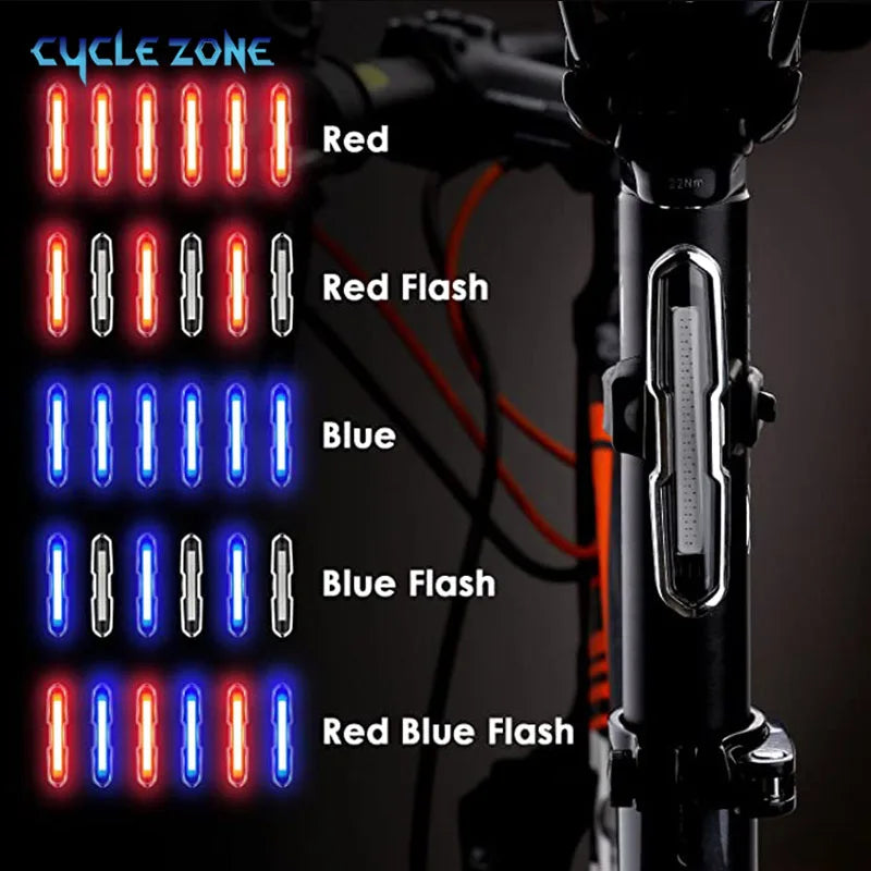 Ultra Bright USB Rechargeable Bike Tail Light – 5-Mode LED Rear Light for Cycling Safety