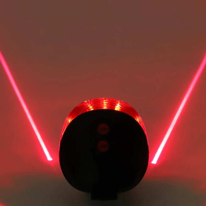 High-Intensity LED Bicycle Taillight – Waterproof, Laser Safety Warning & Multi-Mode Illumination for Night Riding