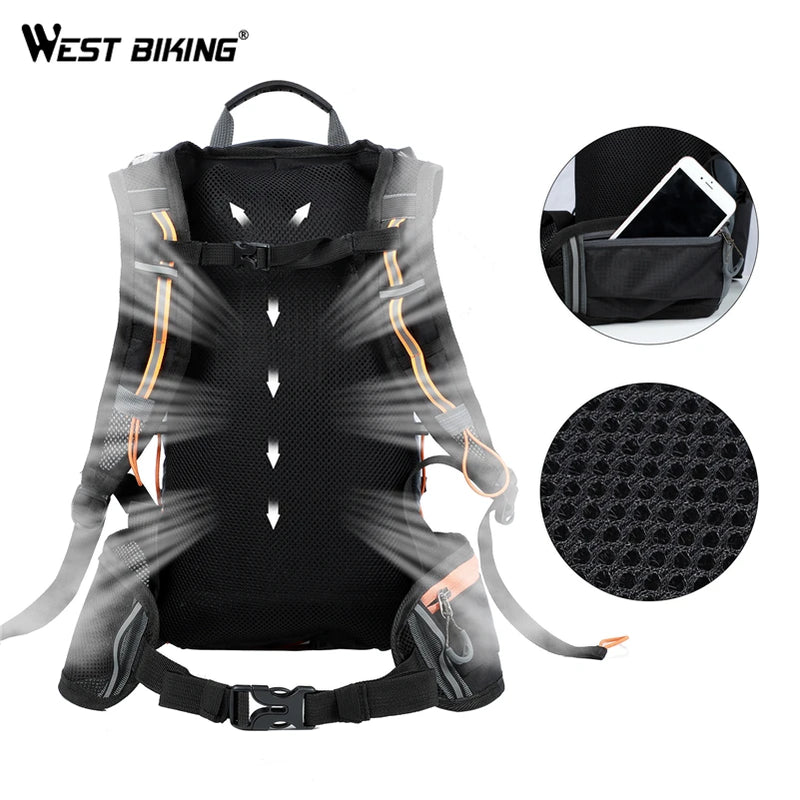 WEST BIKING Lightweight Cycling Backpack – 10L/15L Water-Resistant, Breathable & Multi-Purpose for Outdoor Sports