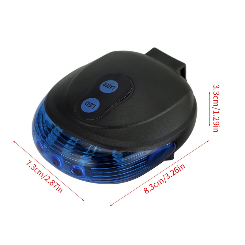 High-Intensity LED Bicycle Taillight – Waterproof, Laser Safety Warning & Multi-Mode Illumination for Night Riding