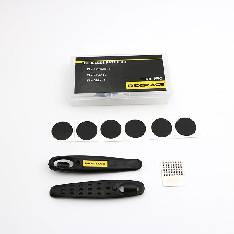 Bicycle Glueless Chip Patches Kit – Quick & Easy Tire Repair for MTB & Road Bikes