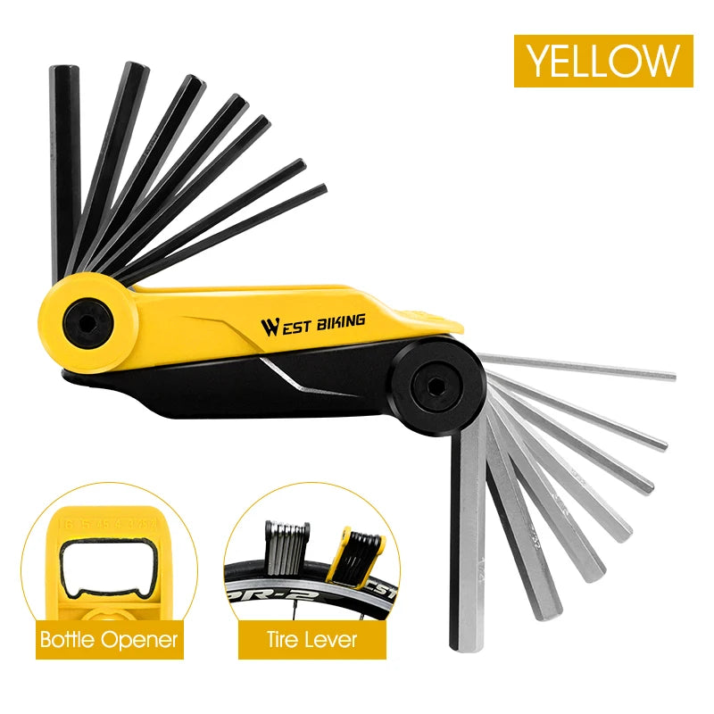WEST BIKING Multi-Function Steel Bicycle Tools Kit – Compact, Durable & Essential for Bike Maintenance