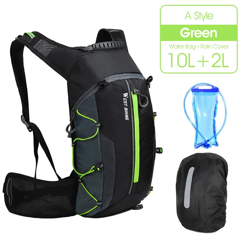 WEST BIKING Lightweight Cycling Backpack – 10L/15L Water-Resistant, Breathable & Multi-Purpose for Outdoor Sports