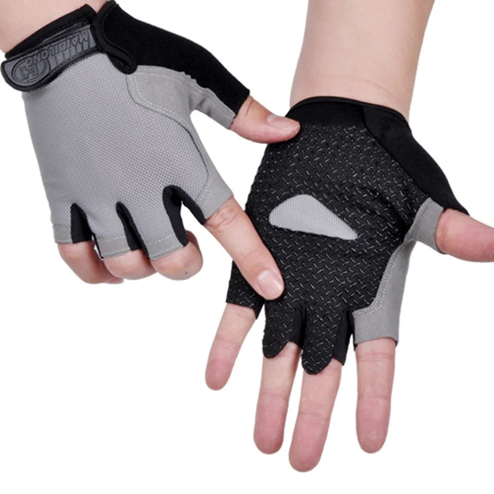 Loogdeel Half-Finger Cycling Gloves – Breathable, Anti-Slip, and Shockproof Sports Gloves for Men & Women