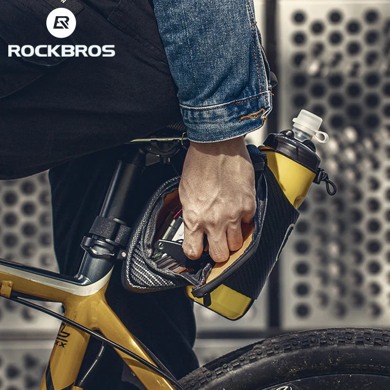 ROCKBROS 1.5L Bicycle Bag with Water Bottle Pocket – Water Repellent, Reflective MTB Road Bike Bag
