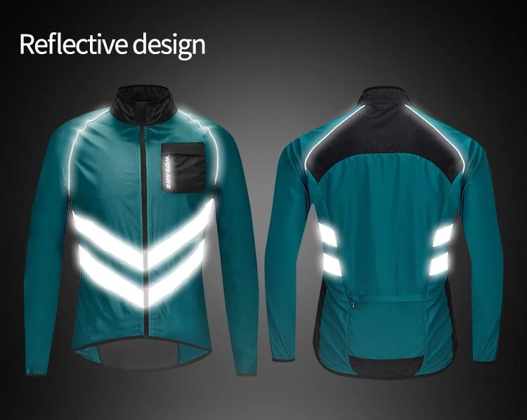 WOSAWE Windproof Cycling Jacket – Lightweight, Waterproof & Reflective