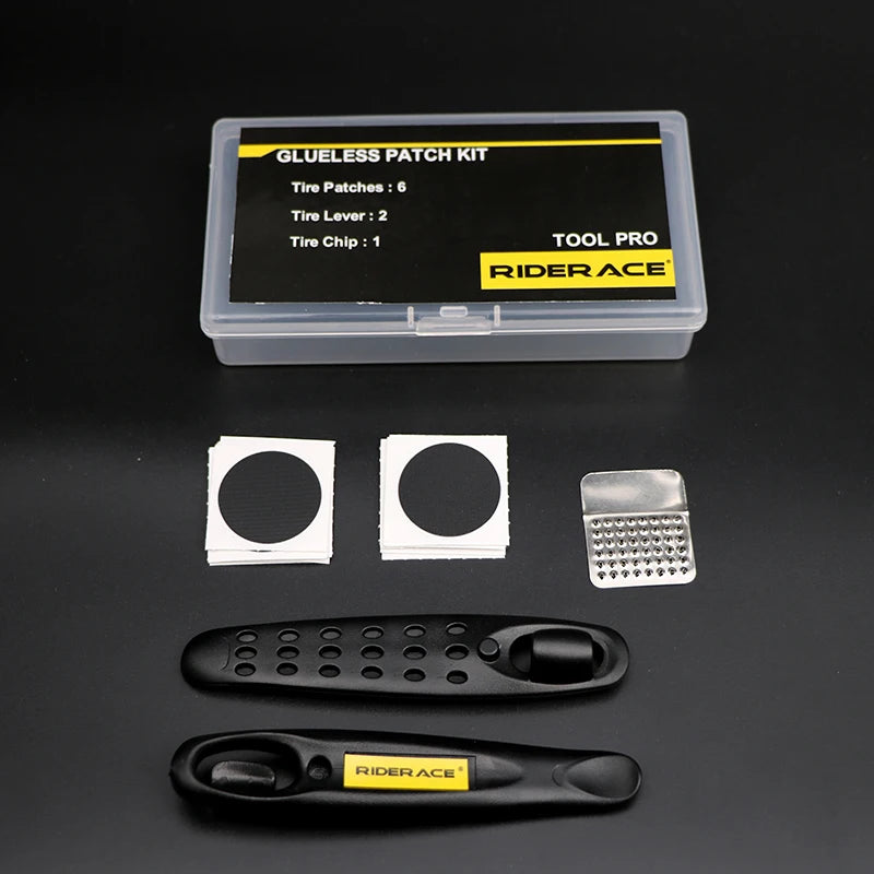 Bicycle Glueless Chip Patches Kit – Quick & Easy Tire Repair for MTB & Road Bikes