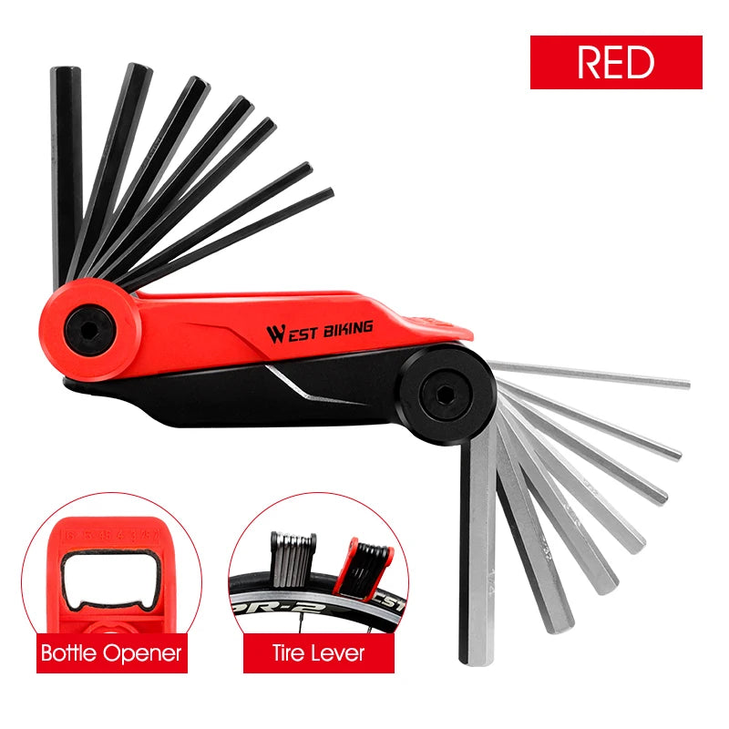 WEST BIKING Multi-Function Steel Bicycle Tools Kit – Compact, Durable & Essential for Bike Maintenance