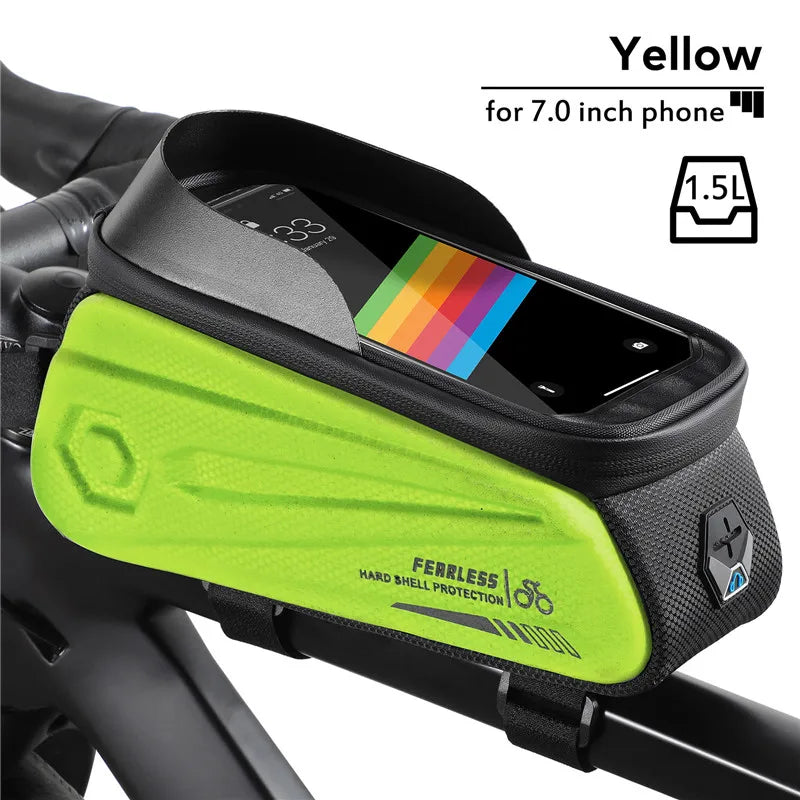 WEST BIKING Waterproof Bicycle Phone Bag – Sensitive Touchscreen Front Frame Bag for MTB & Road Bikes