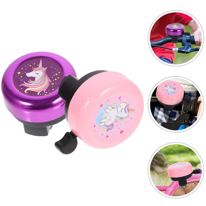 2 Pcs Bicycle Bell – Cute Unicorn Design, Loud Crisp Sound for Bikes, Scooters & Tricycles