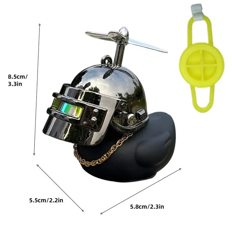 Motorcycle Handlebar Duck – Cute Yellow Duck Squeeze Horn with Propeller for Bikes & Dashboards