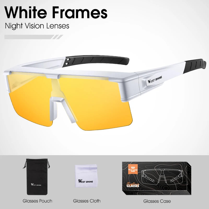 WEST BIKING Photochromic Cycling Glasses – UV400 Protection, Polarized Sport Sunglasses for MTB & Road Cycling