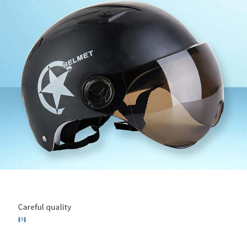 TIMOTRAS Dual-Lens Motorcycle Helmet – Lightweight, UV-Protective & Secure Fit for Electric Bikes & Scooters