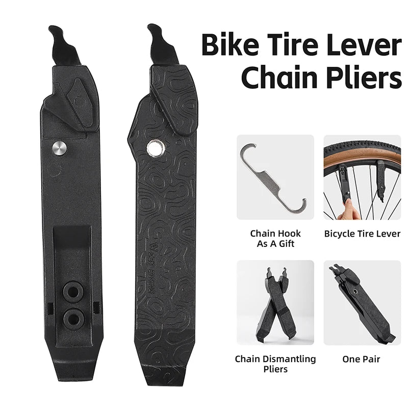 WEST BIKING Multifunctional Tire Lever & Chain Buckle Pliers – Portable Bike Repair Tool Set