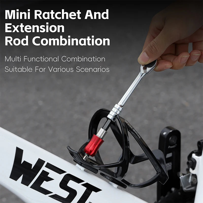 WEST BIKING 14-in-1 Portable Ratchet Wrench Tool Set – Durable Multi-Functional Bicycle Repair Kit