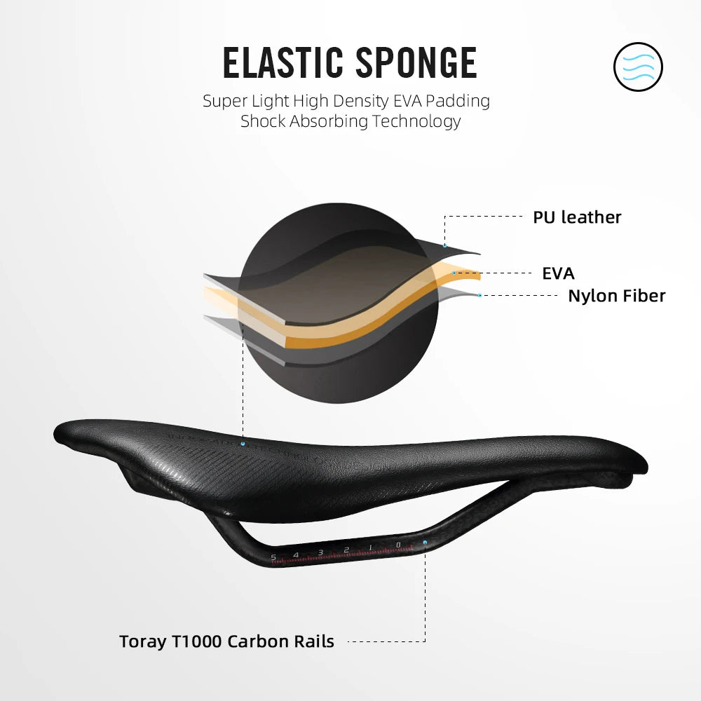 RYET Carbon Leather Saddle – Lightweight, Comfortable & Shock-Absorbing