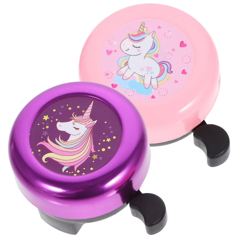 2 Pcs Bicycle Bell – Cute Unicorn Design, Loud Crisp Sound for Bikes, Scooters & Tricycles