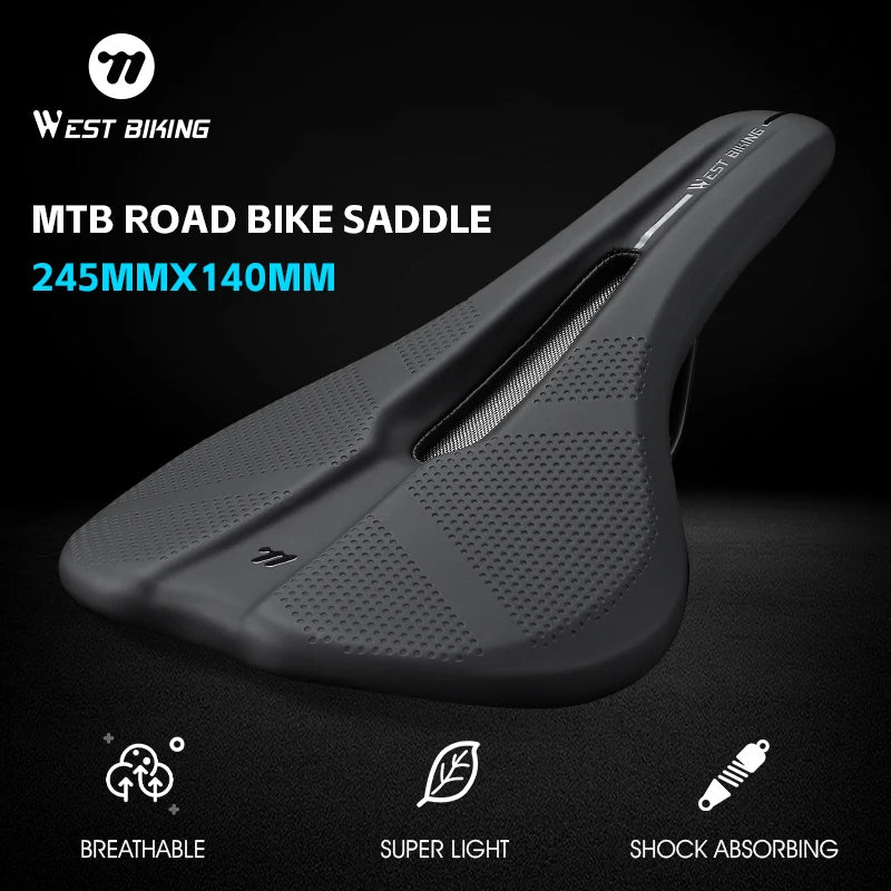 WEST BIKING MTB & Road Bike Saddle – Breathable, Non-Slip, Shock Absorbing & Comfortable Design