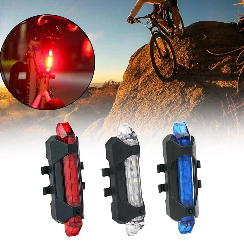 Bicycle Rear LED Light – USB Rechargeable, Waterproof Tail Lamp for MTB & Road Bikes