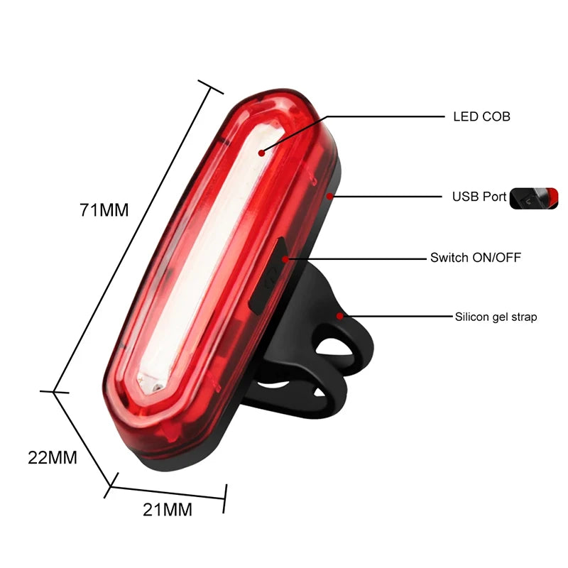 BIKEONO High-Intensity LED Bike Taillight – USB Rechargeable, Multi-Mode Flash & Seatpost Mounting