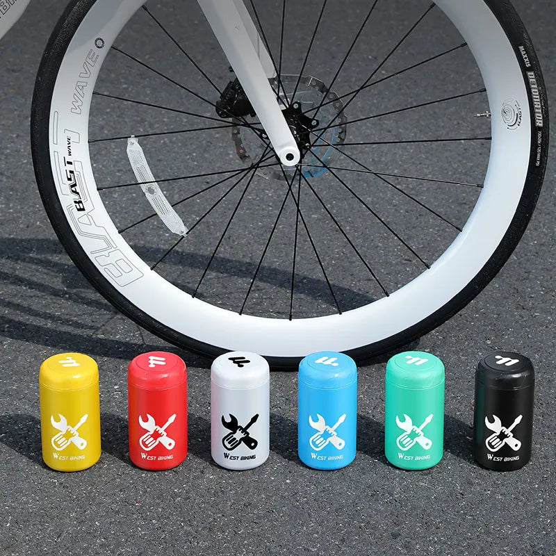 WEST BIKING Bicycle Tool Storage Capsule – Waterproof & Portable Repair Kit Container for MTB & Road Bikes