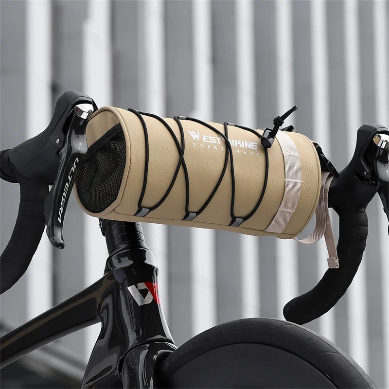 WEST BIKING Multifunctional Handlebar Bag – 2L Portable, Waterproof Bike Front Frame Storage with Shoulder Strap