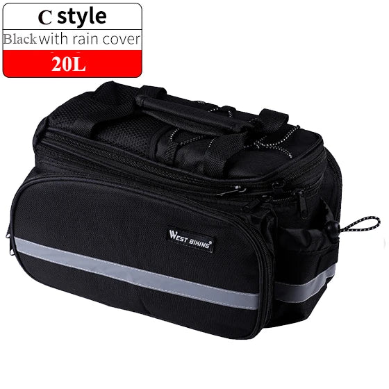 WEST BIKING Waterproof Bicycle Saddle Bags – Expandable 3-in-1 Rear Trunk Bags for Travel & Commuting