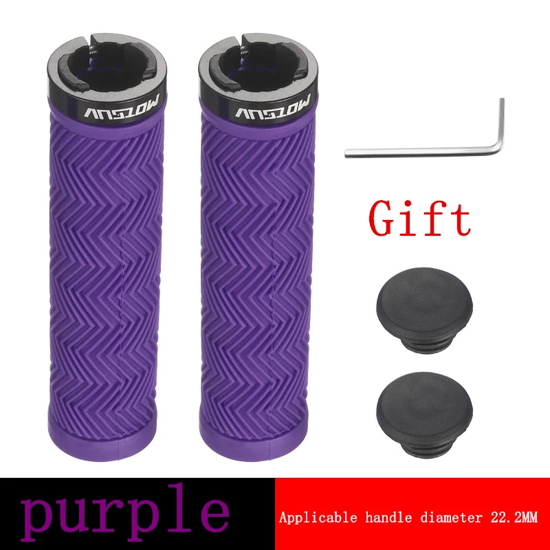 MOTSUV Bicycle Grips – Non-Slip, Shockproof MTB Handlebar Grips with Lock Ring