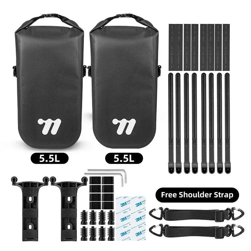WEST BIKING 5.5L Waterproof Front Fork Bag – Portable Bicycle Storage for Road & MTB Bikes