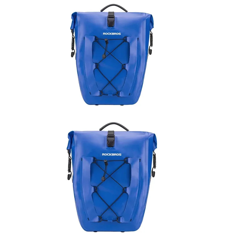 ROCKBROS Waterproof 25L Bike Rack Bag – Twin Pack Double-Sided Cycling Storage for Long-Distance Travel