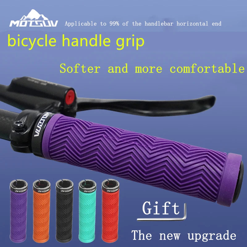 MOTSUV Bicycle Grips – Non-Slip, Shockproof MTB Handlebar Grips with Lock Ring