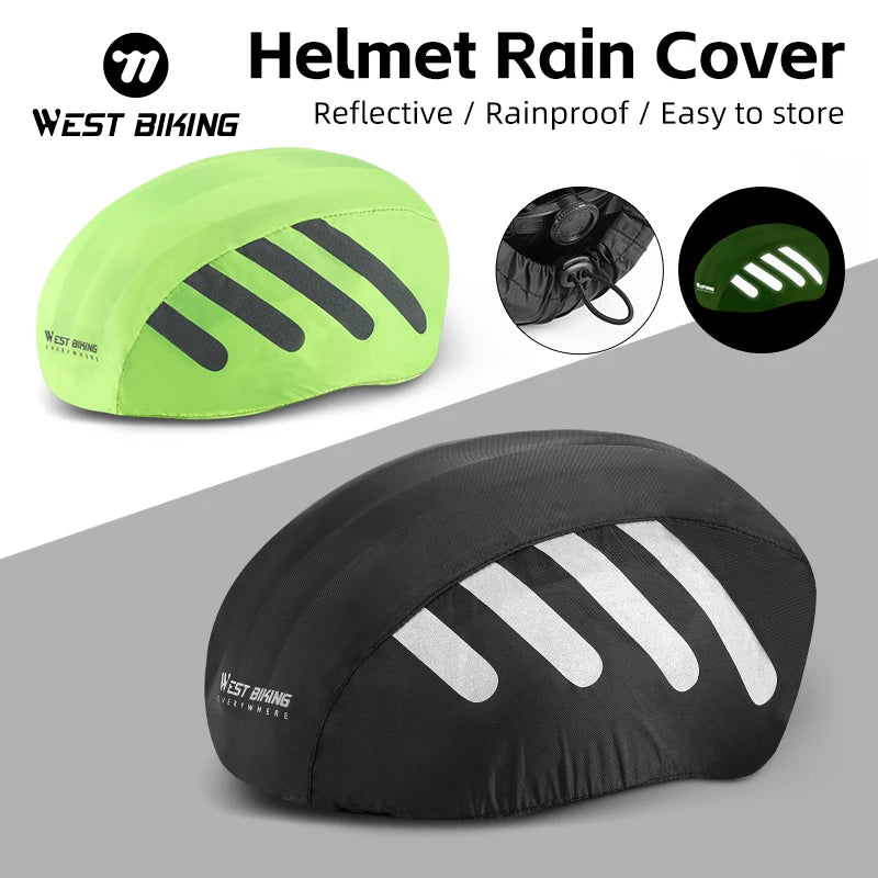 WEST BIKING Waterproof Helmet Rain Cover – Ultra-Light, Reflective & Protective for MTB & Road Cycling