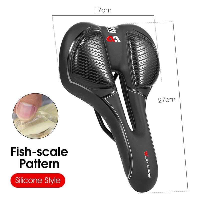 WEST BIKING MTB & Road Bike Saddle – Hollow, Breathable & Soft Shock-Absorbing Design