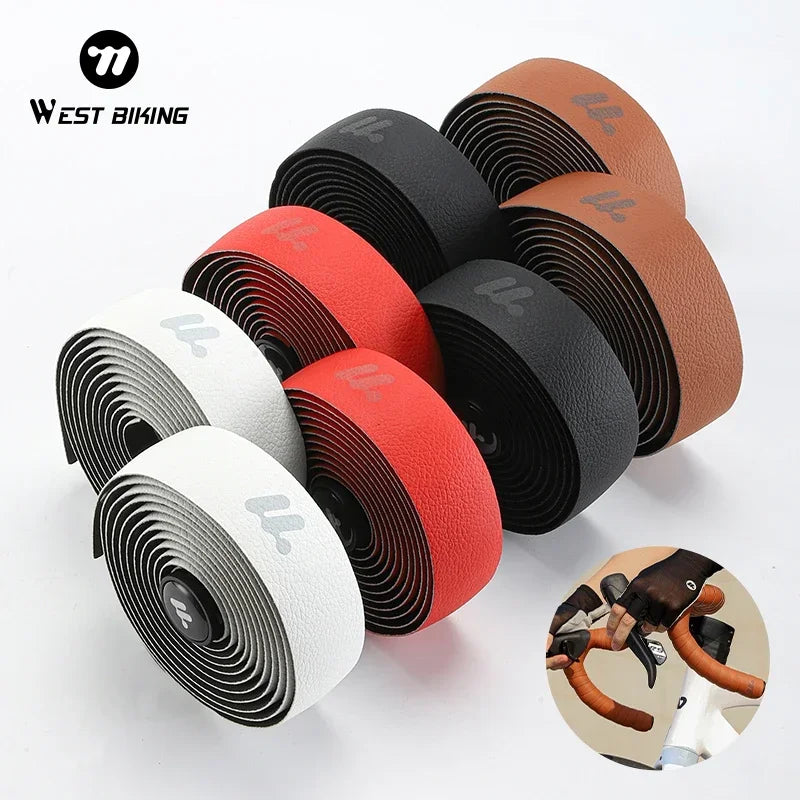 WEST BIKING Non-Slip Bicycle Handlebar Tape – Shock Absorbing Silicone Gel Strap for MTB & Road Bikes