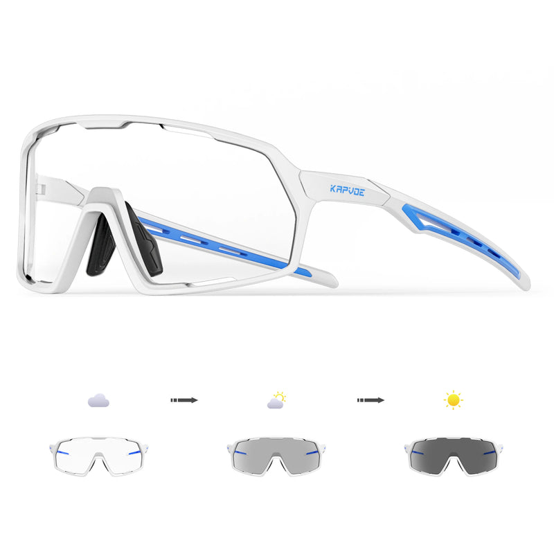 Kapvoe Photochromic Cycling Sunglasses – UV400 Protection, Lightweight Sports Goggles for MTB & Road Biking