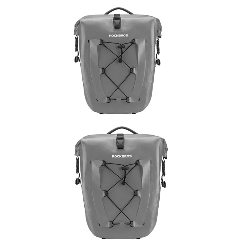 ROCKBROS Waterproof 25L Bike Rack Bag – Twin Pack Double-Sided Cycling Storage for Long-Distance Travel