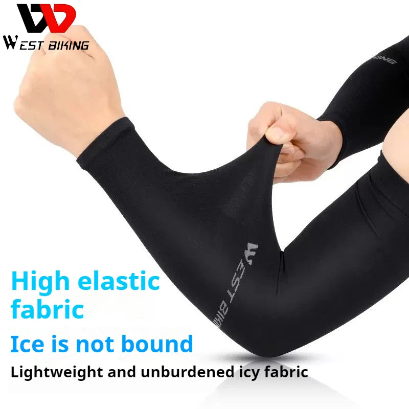 WEST BIKING Ice Silk UV Protection Sleeves – Breathable, Quick-Dry & Sunproof for Cycling & Outdoor Sports