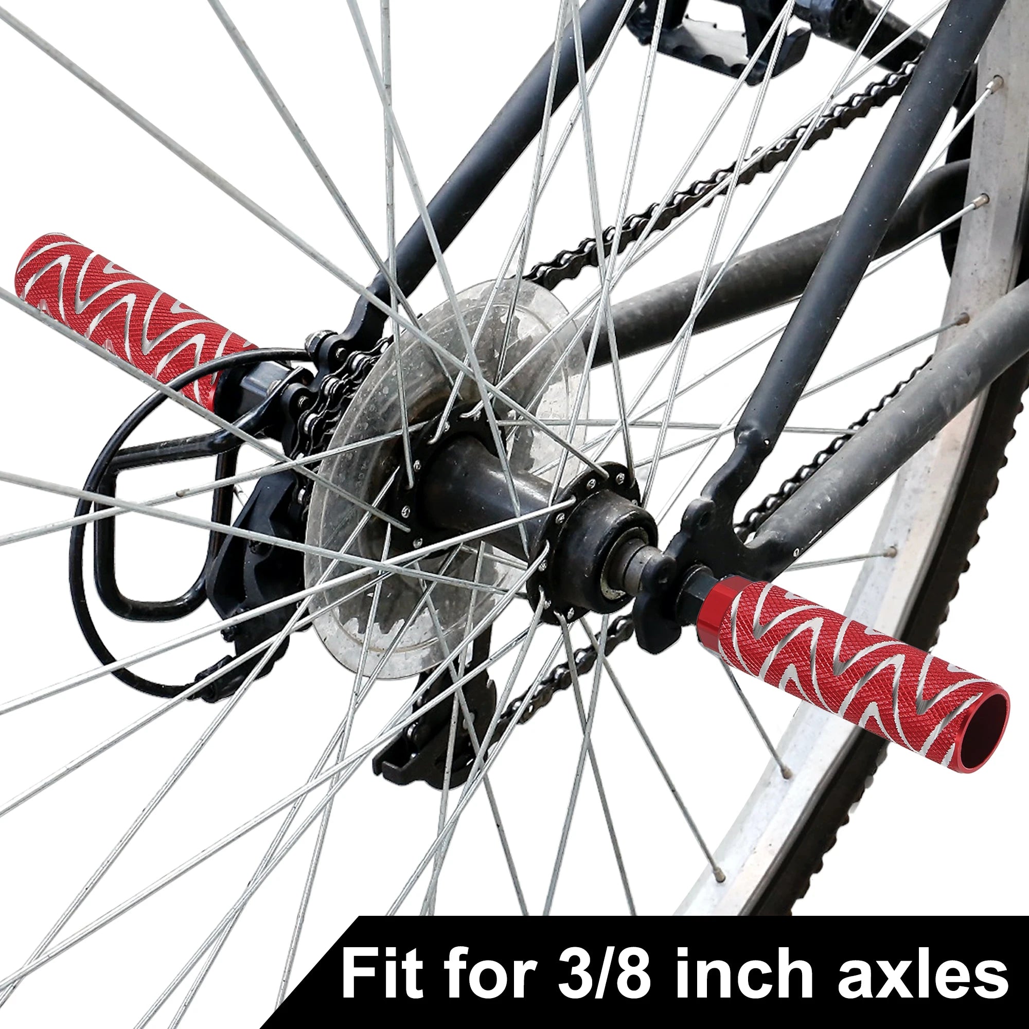 X Autohaux Aluminum Alloy Bike Foot Pegs – Universal Rear Axle Foot Rests for BMX & MTB