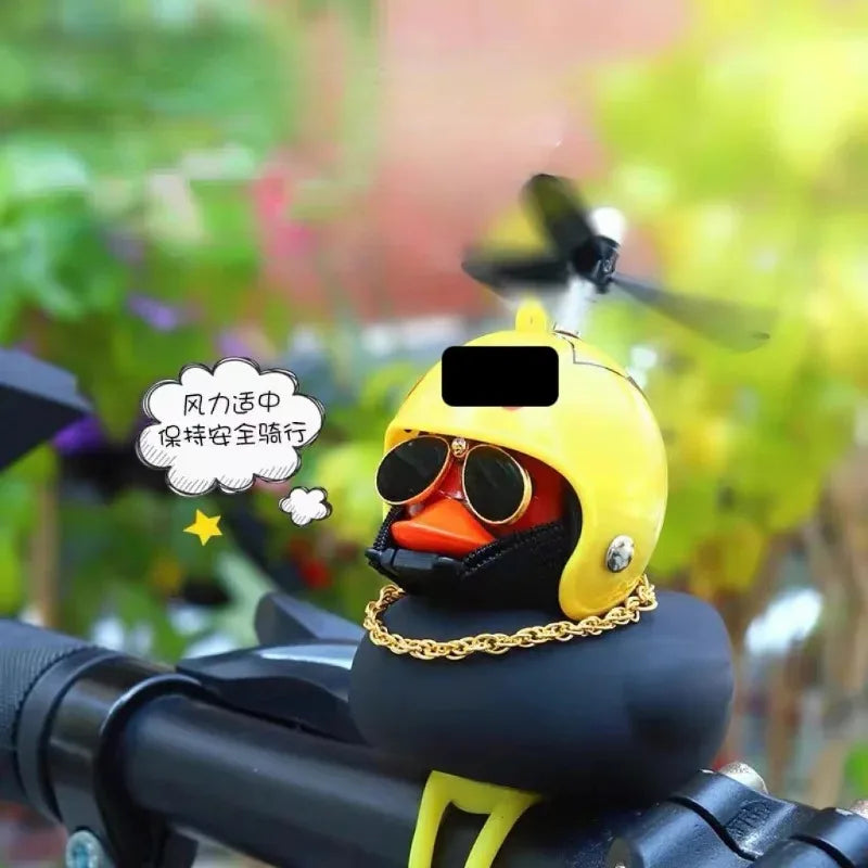 Little Black Duck Bicycle Bell – Fun Helmet Propeller Air Horn for Bikes, Scooters & Motorcycles