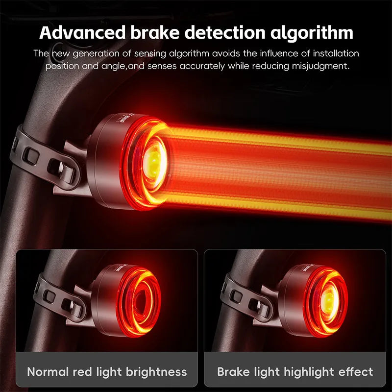 WEST BIKING Smart Sensor Rear Light – Waterproof, Brake-Sensing & High Visibility COB Bike Taillight