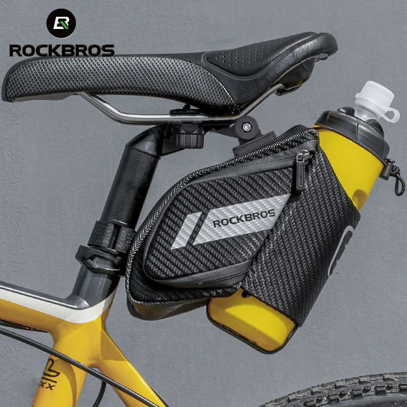 ROCKBROS 1.5L Bicycle Bag with Water Bottle Pocket – Water Repellent, Reflective MTB Road Bike Bag