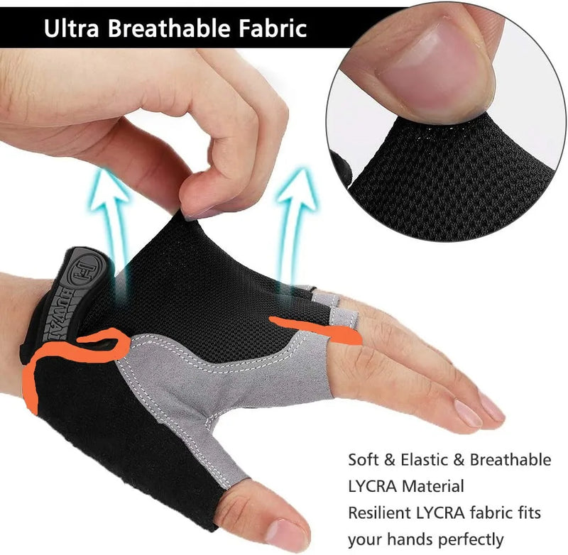 Cycling Gloves – Breathable, Anti-Slip, Shockproof Half-Finger Gloves for MTB & Road Biking